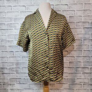 House of Harlow 1960 Button Down Oversized Satin Shirt Siz XS